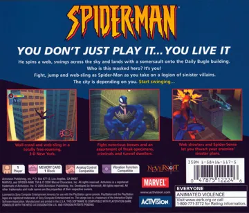 Spider-Man (US) box cover back